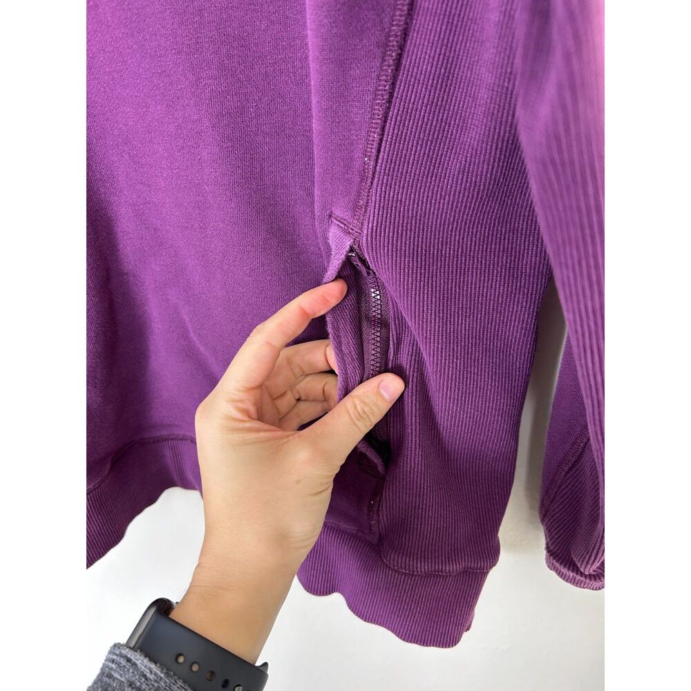 Duluth Trading Sweatshirt Women's M Purple Zip Pocket Heavyweight CrewNeck - Picture 9 of 10